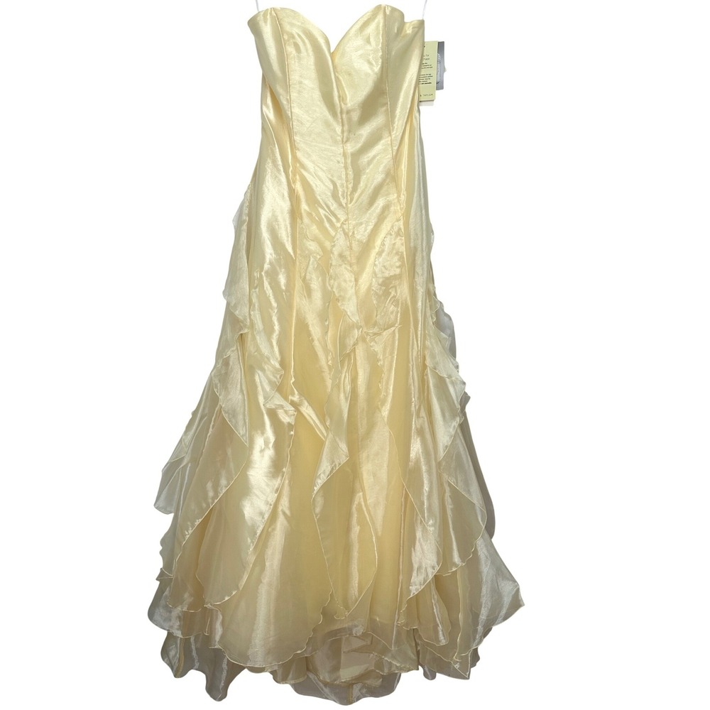 NWT Vintage Jessica McClintock Gunne Sax Buttercup Yellow Strapless Dress‎ 11/12